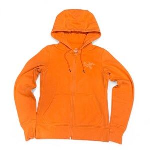 Arc'teryx Orange Logo Zip Up Hoodie